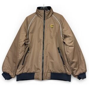 UPS WearGuard Bomber Jacket Mens Brown Fleece Full Zip Logo Utility Workwear